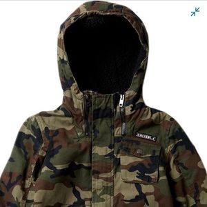 Diesel Camo Print Faux Fur Lined Parka Boys Coats